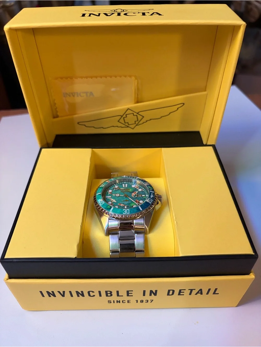 Invicta Pro Diver Visions from Above- Mens 43MM Luxury Koi Fish Pond Peace Watch